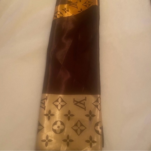 unbranded Accessories - Brown and Gold/copper Monogram Silk Bandeau